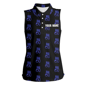 Black Neon Bowling seamless pattern Custom Women sleeveless polo shirts, bowling team league jerseys NQS6761
