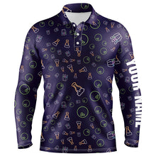 Load image into Gallery viewer, Neon beer glowing Bowling pattern Custom Mens bowling polo shirts, bowling team league jerseys NQS6763