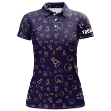 Load image into Gallery viewer, Neon beer glowing Bowling pattern Custom Women bowling polo shirt, bowling team league jerseys NQS6763