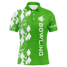 Load image into Gallery viewer, Men&#39;s bowling polo shirt custom green bowling shirts for men personalized bowling gift bowler jerseys NQS5100