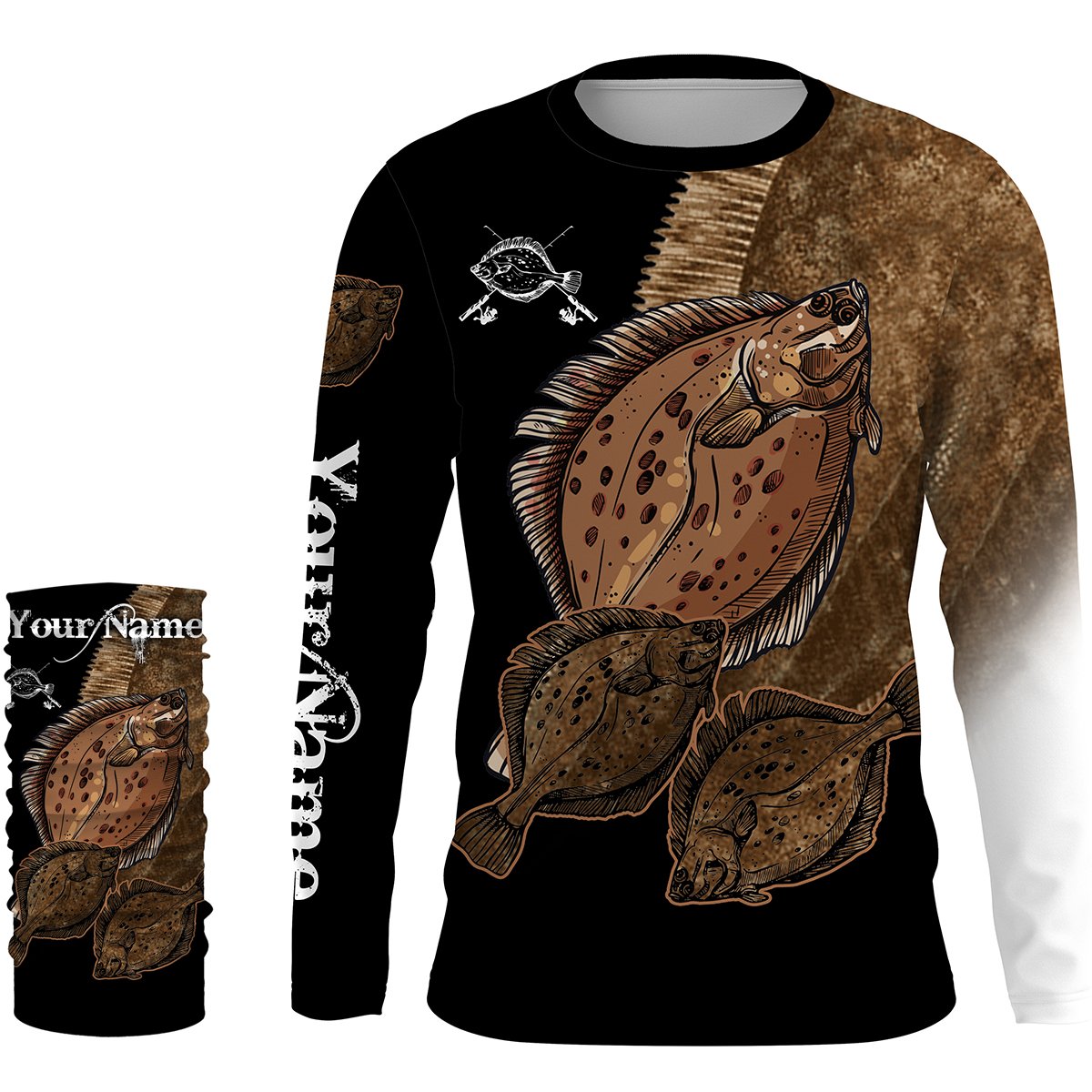 Flounder Fishing Customize Name UV protection long sleeves fishing shirts, gifts for fishing lover NQS2449