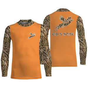 Pheasant Hunting Camo Orange version Customize Name 3D All Over Printed Shirts Personalized Hunting gift For Adult And Kid NQS933