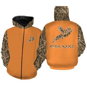 Pheasant Hunting Camo Orange version Customize Name 3D All Over Printed Shirts Personalized Hunting gift For Adult And Kid NQS933