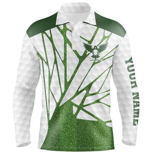 Green and white Mens golf polo shirt custom golf shirts for men, best golf gifts for men NQS6516