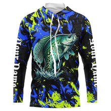 Load image into Gallery viewer, Crappie fishing green blue camo Custom UV protection performance long sleeve fishing shirt jerseys NQS7122