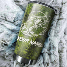 Load image into Gallery viewer, Bass Scale Fishing Tattoo Customize name Tumbler Cup Personalized Fishing tumbler gift for fisherman - NQS257