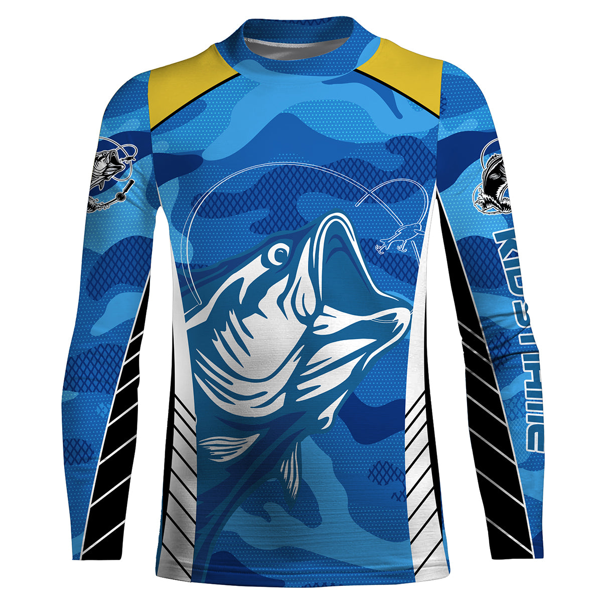 Bass Fishing tattoo blue UV protection customize name long sleeves fis –  ChipteeAmz