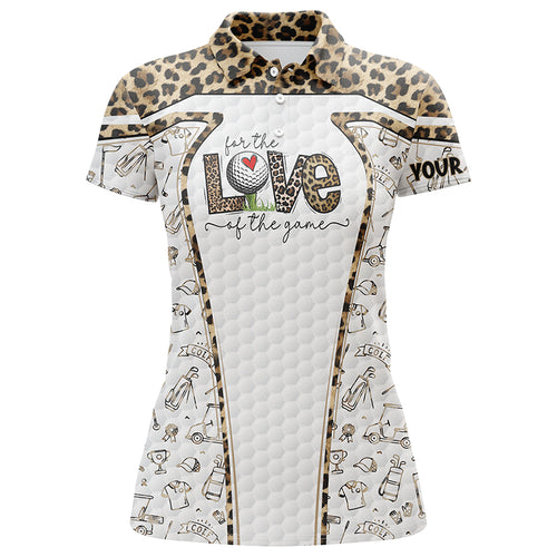 Womens golf polo shirts custom name for the love of the game leopard pattern golf shirts NQS4270