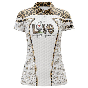 Womens golf polo shirts custom name for the love of the game leopard pattern golf shirts NQS4270