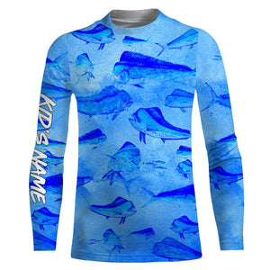 Mahi Mahi Dorado Fishing Saltwater Blue Ocean 3D All Over print custom fishing shirts NQS568