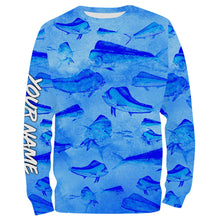 Load image into Gallery viewer, Mahi Mahi Dorado Fishing Saltwater Blue Ocean 3D All Over print custom fishing shirts NQS568