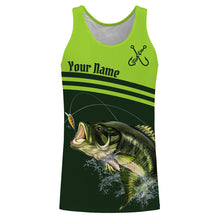 Load image into Gallery viewer, Largemouth Bass Fishing Fish Reaper Green Custom name All over print shirts NQS545