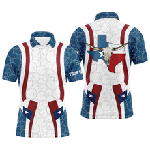 Load image into Gallery viewer, Texas Flag Longhorn Bowling Shirts For Men Bowling Team League Jersey Custom Bowling Polo Shirts NQS6537