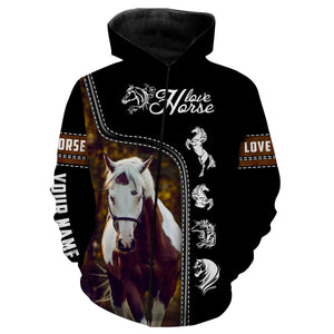 American Paint Horse Love Horse Customize Name 3D All Over Printed Shirts Personalized gift For Horse Lovers NQS677