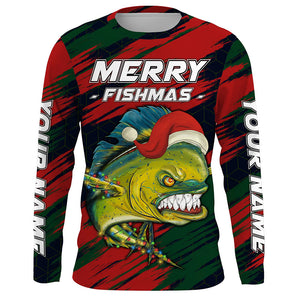 Personalized Christmas Mahi mahi Fishing Shirts, Mery fishmas Fishing gift for men, women, kid NQS6816