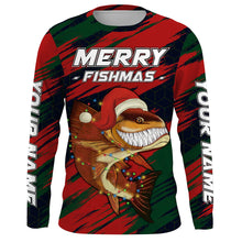 Load image into Gallery viewer, Personalized funny Christmas Redfish Fishing Shirts, Mery fishmas Fishing gift for men, women, kid NQS6817