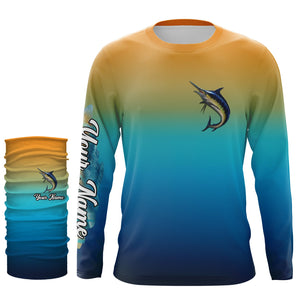 Marlin fishing Custom Name UV protection UPF 30+ fishing jersey, deep sea fishing tournament shirts NQS3167