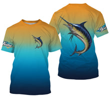 Load image into Gallery viewer, Marlin fishing Custom Name UV protection UPF 30+ fishing jersey, deep sea fishing tournament shirts NQS3167