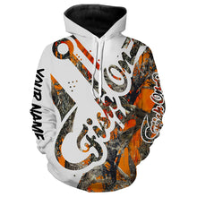 Load image into Gallery viewer, Fish On Orange Muddy Camo Customize Name Fishing Shirts Personalized All Over Printed Shirt For Men, Women And Kid NQS554