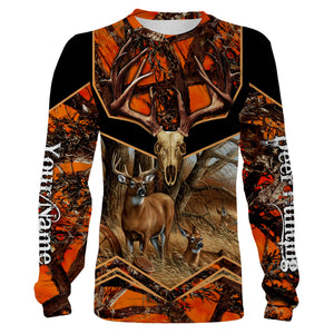 Deer Hunting Camo Orange Black Custom Name 3D All over print shirts Plus Size NQS811