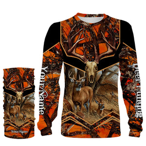 Deer Hunting Camo Orange Black Custom Name 3D All over print shirts Plus Size NQS811