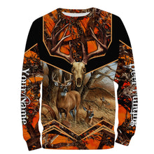 Load image into Gallery viewer, Deer Hunting Camo Orange Black Custom Name 3D All over print shirts Plus Size NQS811