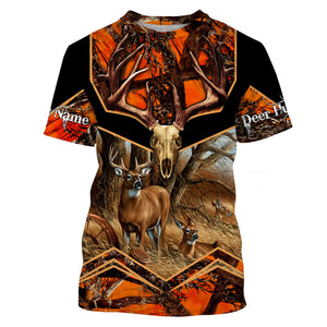 Deer Hunting Camo Orange Black Custom Name 3D All over print shirts Plus Size NQS811