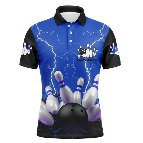 Blue lightning  Mens polo bowling shirts, Personalized men's bowling jerseys, bowling team jerseys NQS5200