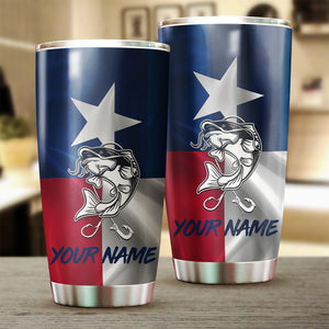1PC Texas Catfish fishing tumbler Customize name Stainless Steel Tumbler Cup Personalized Fishing gift fishing team - NQS810