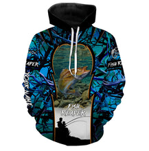 Load image into Gallery viewer, Walleye fishing Blue Camo 3D All Over print shirts personalized fishing apparel for Adult and kid NQS561