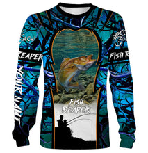 Load image into Gallery viewer, Walleye fishing Blue Camo 3D All Over print shirts personalized fishing apparel for Adult and kid NQS561