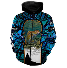 Load image into Gallery viewer, Walleye fishing Blue Camo 3D All Over print shirts personalized fishing apparel for Adult and kid NQS561