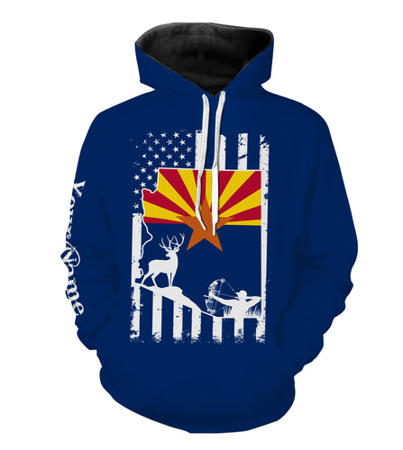 Arizona big game Hunting Bow hunter blue Arizona patriotic Customize Name 3D All Over Printed hunting Shirts NQS2213