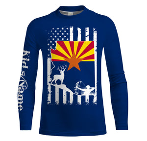 Arizona big game Hunting Bow hunter blue Arizona patriotic Customize Name 3D All Over Printed hunting Shirts NQS2213