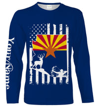 Load image into Gallery viewer, Arizona big game Hunting Bow hunter blue Arizona patriotic Customize Name 3D All Over Printed hunting Shirts NQS2213