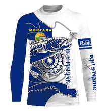 Load image into Gallery viewer, Montana Trout fly fishing custom name sun protection performance fishing shirts NQS3606