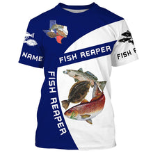 Load image into Gallery viewer, Texas Slam Redfish, Speckled Trout, Flounder Fishing Customize Name 3D All Over Printed Shirts NQS455