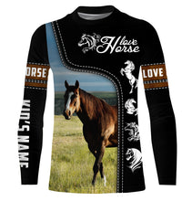 Load image into Gallery viewer, Beautiful American quarter horse black Customize Name 3D All Over Printed shirts NQS1155