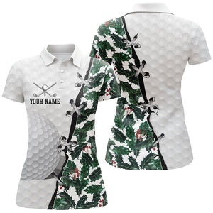 Womens golf polo shirts custom watercolor Christmas pattern ladies golf shirt, team golf tops NQS6860