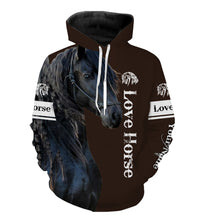 Load image into Gallery viewer, Friesian horse Customize Name 3D All Over Printed Shirts Personalized gift For Horse Lovers NQS2832