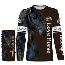 Load image into Gallery viewer, Friesian horse Customize Name 3D All Over Printed Shirts Personalized gift For Horse Lovers NQS2832