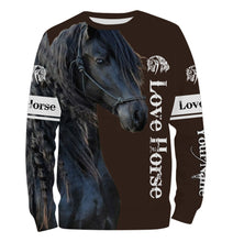 Load image into Gallery viewer, Friesian horse Customize Name 3D All Over Printed Shirts Personalized gift For Horse Lovers NQS2832