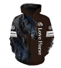 Load image into Gallery viewer, Friesian horse Customize Name 3D All Over Printed Shirts Personalized gift For Horse Lovers NQS2832
