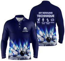 Load image into Gallery viewer, My bowling technique custom funny bowling polo shirts for men, Personalized team bowling jerseys NQS4674