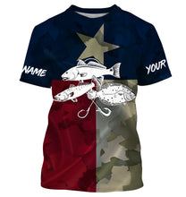 Load image into Gallery viewer, TX Texas Flag Texas slam Fishing Patriotic Performance Fishing UV Protection Shirts UPF 30+, Personalized Texas Fishermans Gift NQS2373