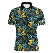 Load image into Gallery viewer, Mens golf polo shirt custom tropical pattern team golf tops for men, men&#39;s golf clothes NQS7300