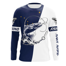 Load image into Gallery viewer, Salmon fishing in Alaska performance UV protection custom name long Sleeve fishing tournament shirts NQS3613