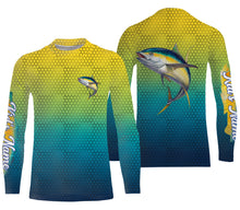 Load image into Gallery viewer, Tuna fishing Custom Name UV protection UPF 30+ fishing jersey, deep sea fishing tournament shirts NQS3769