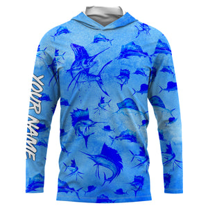 Sailfish fishing Sea blue Camo Ocean Fishing custom performance fishing shirt NQS606