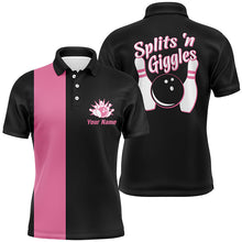 Load image into Gallery viewer, Splits&#39;n Giggles Bowling polo Shirt For men Personalized pink retro bowling Jersey NQS5967